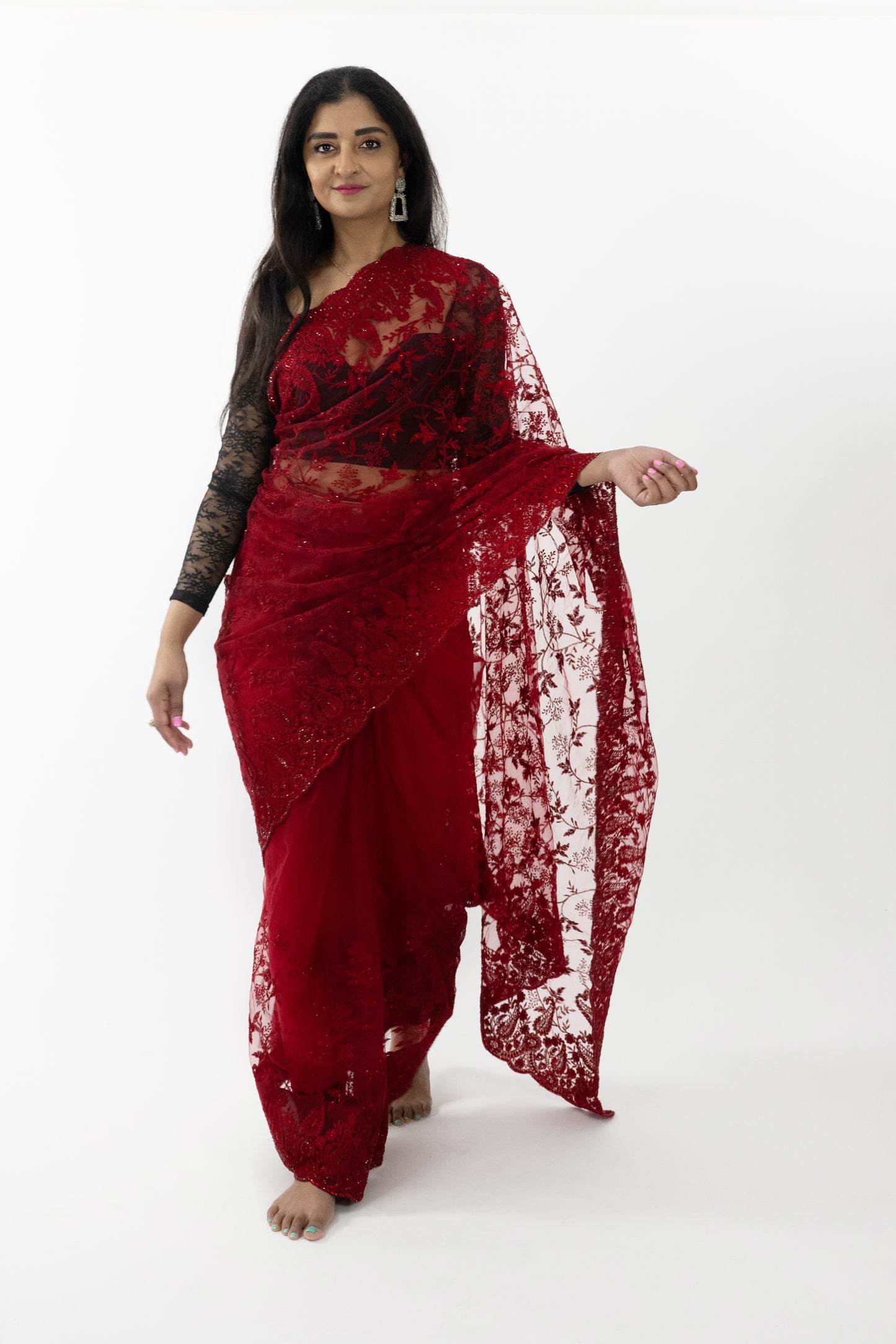 Butterfly Radiance Net Saree, showcasing fine craftsmanship and elegant design