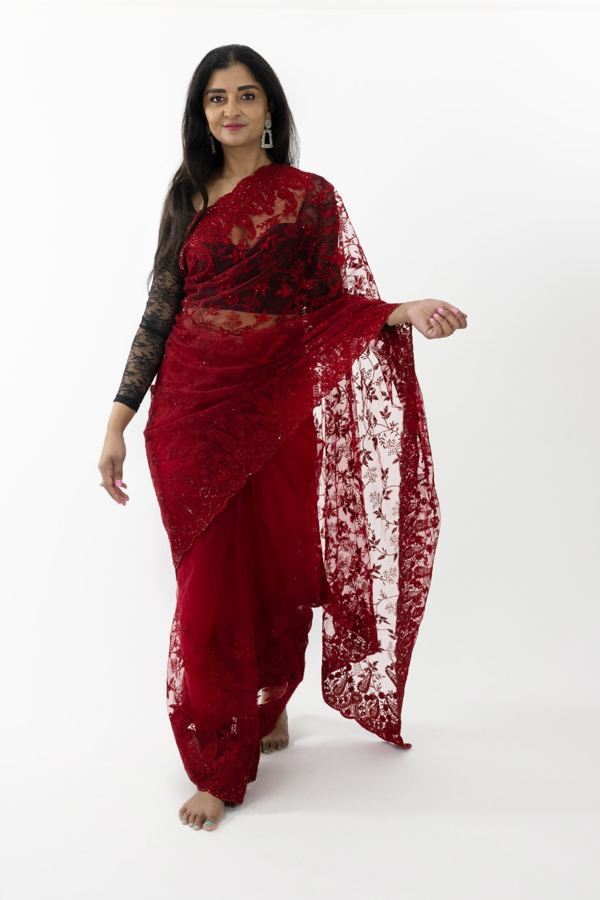 Butterfly Radiance Net Saree, showcasing fine craftsmanship and elegant design